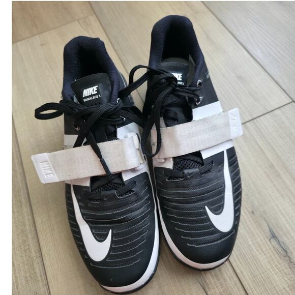 Nike Romaleos 3 Weightlifting Black/White Specialty Shoe Women Sz 8.5 878557-001 - Picture 5 of 9